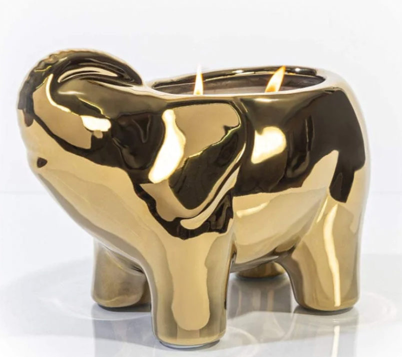 Gold Elephant Candle - Orange Blossom