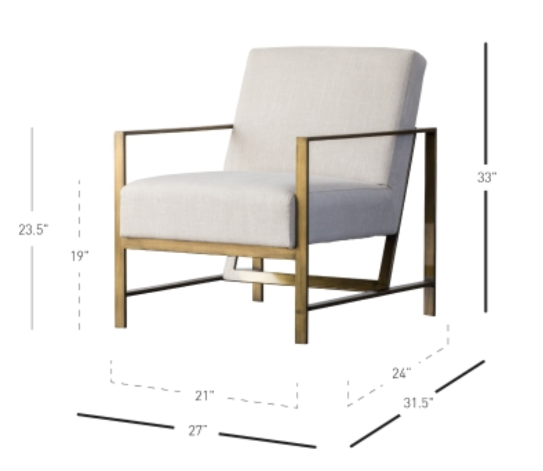 Florence Fabric Accent Arm Chair - Shortbread