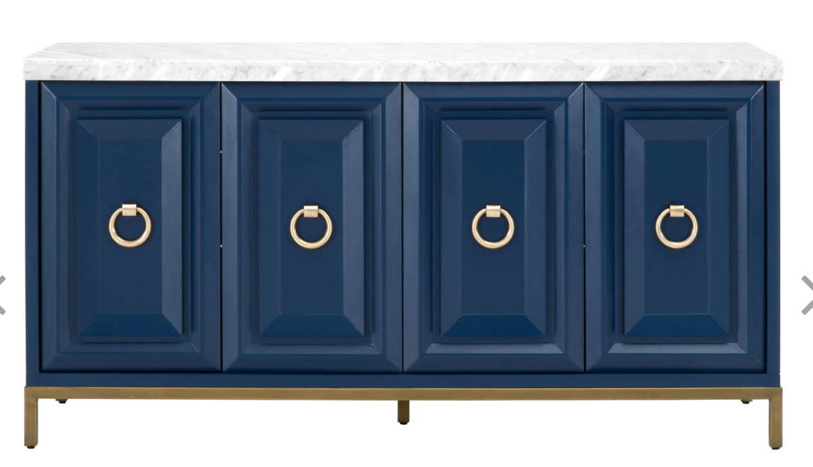 AZURE CARRERA MEDIA SIDEBOARD - NAVY/BRUSHED GOLD