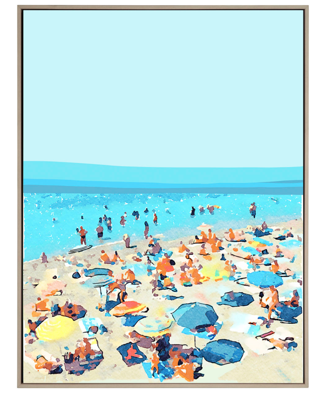 On the Beach - Framed Canvas