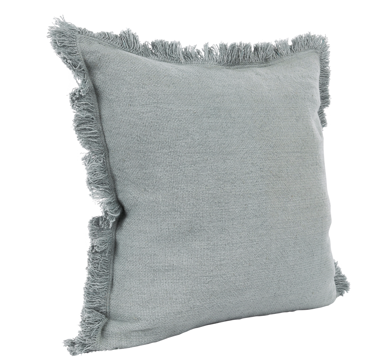 Frayed Edge Linen/Cotton Blend 22x22 - Pale Aqua