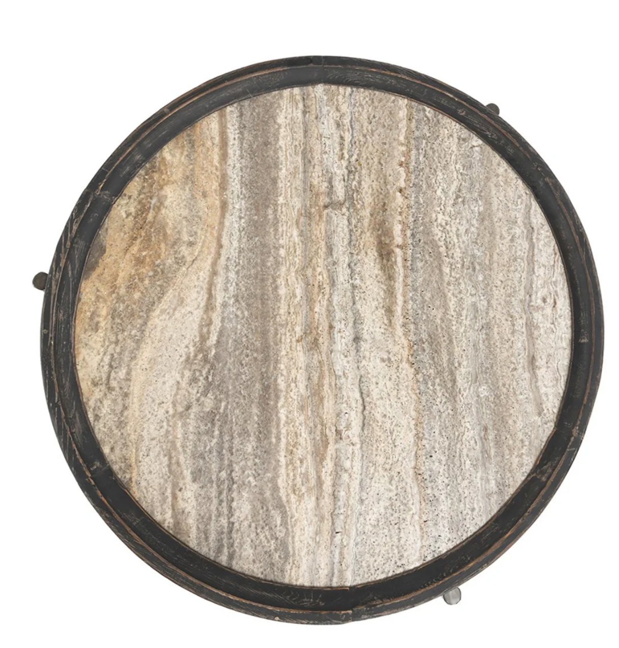 Tivoli Iron and Travertine Coffee Table
