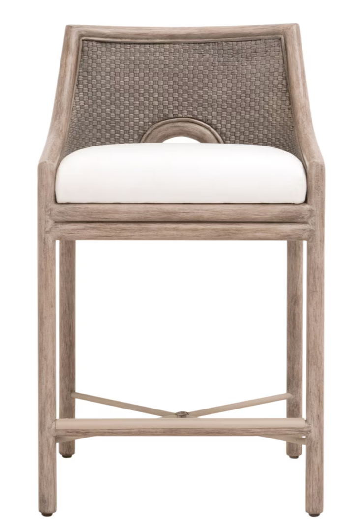 Adamo Counter Stool - French Gray Cabana Loom, LiveSmart Peyton Pearl, French Gray Mahogany