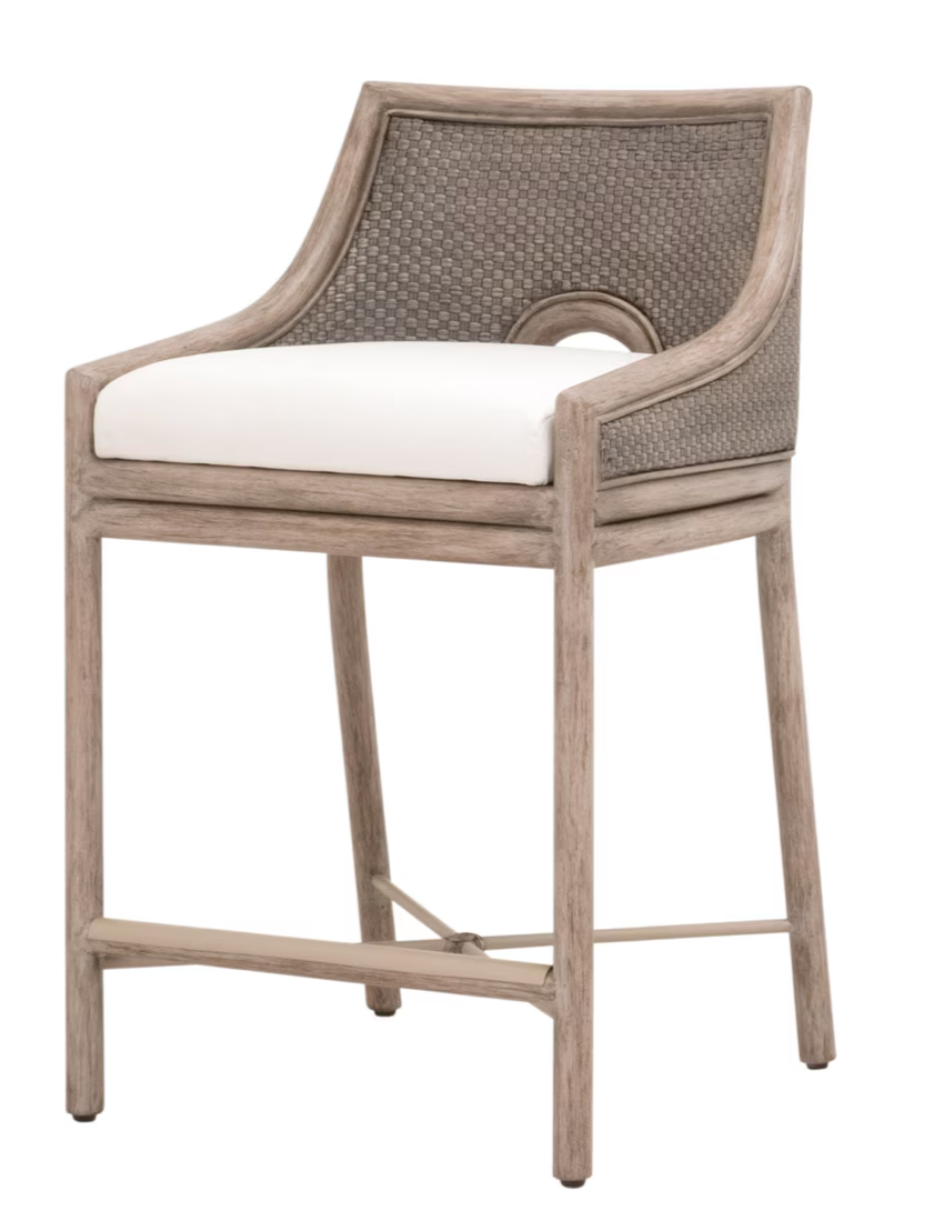 Adamo Counter Stool - French Gray Cabana Loom, LiveSmart Peyton Pearl, French Gray Mahogany
