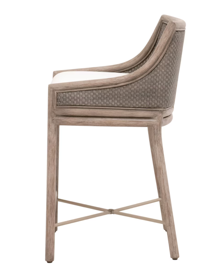 Adamo Counter Stool - French Gray Cabana Loom, LiveSmart Peyton Pearl, French Gray Mahogany