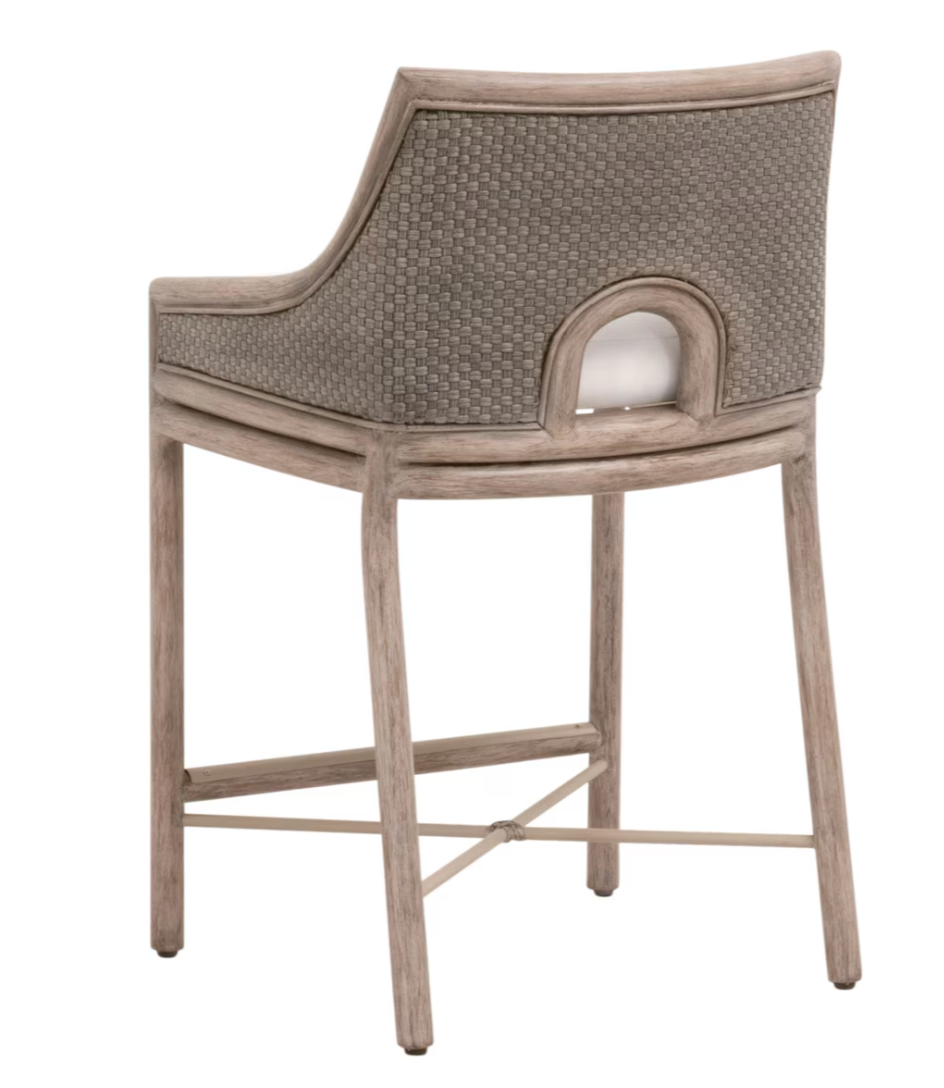 Adamo Counter Stool - French Gray Cabana Loom, LiveSmart Peyton Pearl, French Gray Mahogany