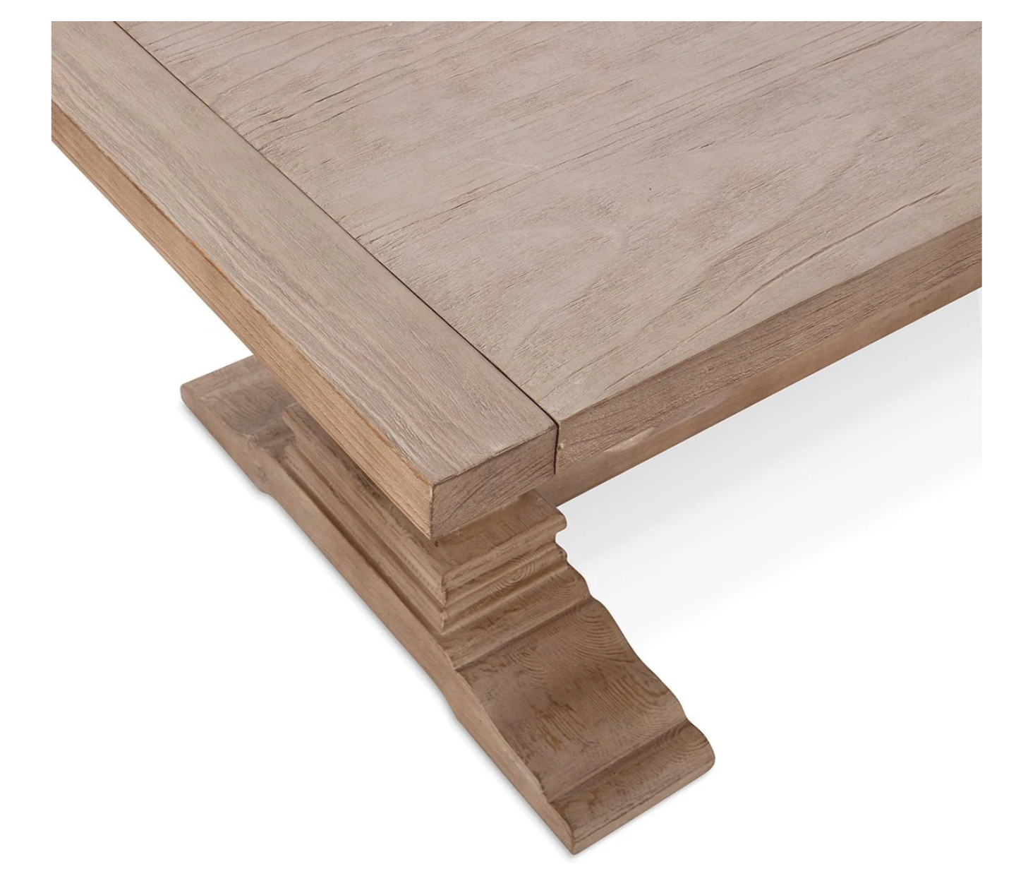 Farmhouse Solid Wood Extension Dining Table - Distressed Brown