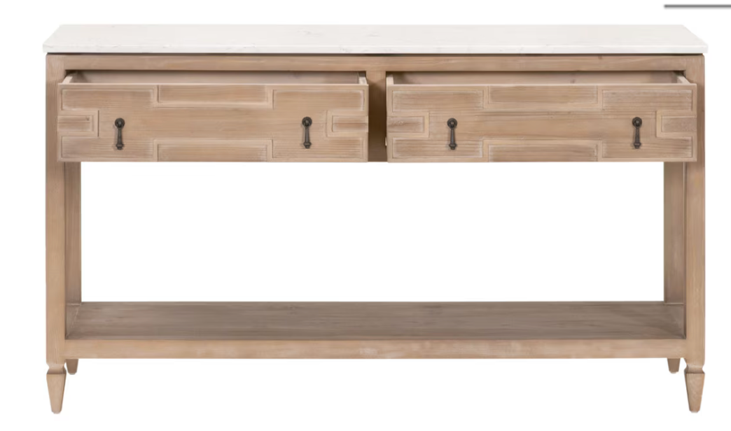 EMERIE ENTRY CABINET - Smoke Gray Pine, White Quartz