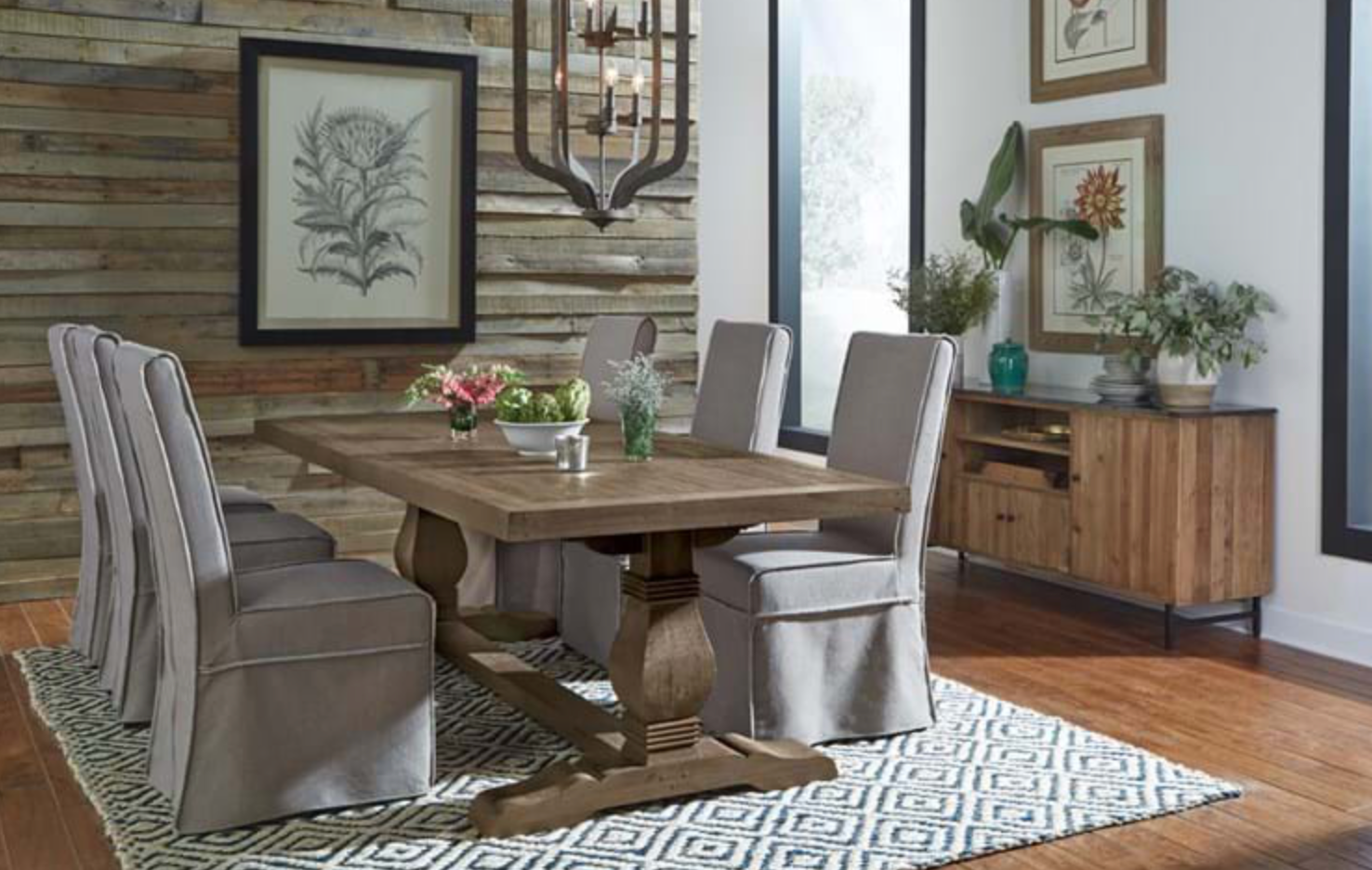 Farmhouse 94" Dining Table - Distressed Brown