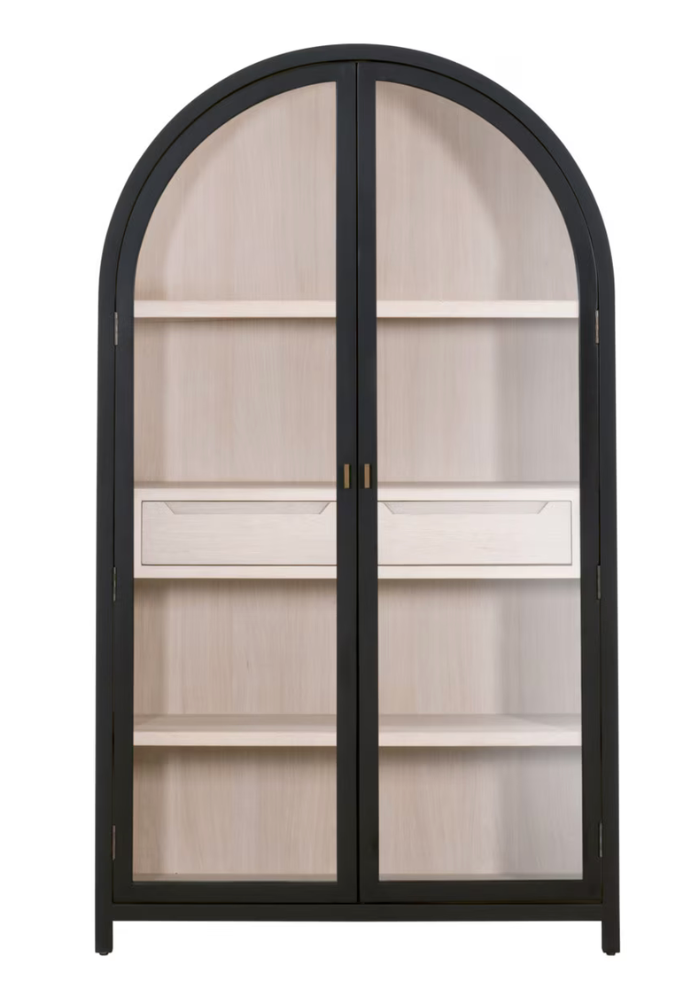 TOULOUSE DISPLAY CABINET - Black Birch, Natural Oak