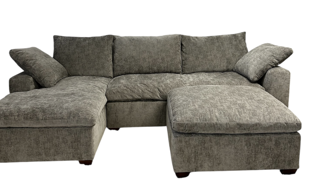 Haven Deep Plush Sectional with Ottoman - FLOOR MODEL