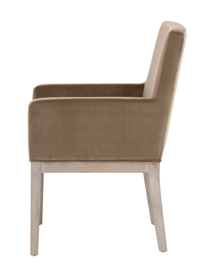 DRAKE ARM CHAIR  - Caramel Velvet, Natural Gray Oak