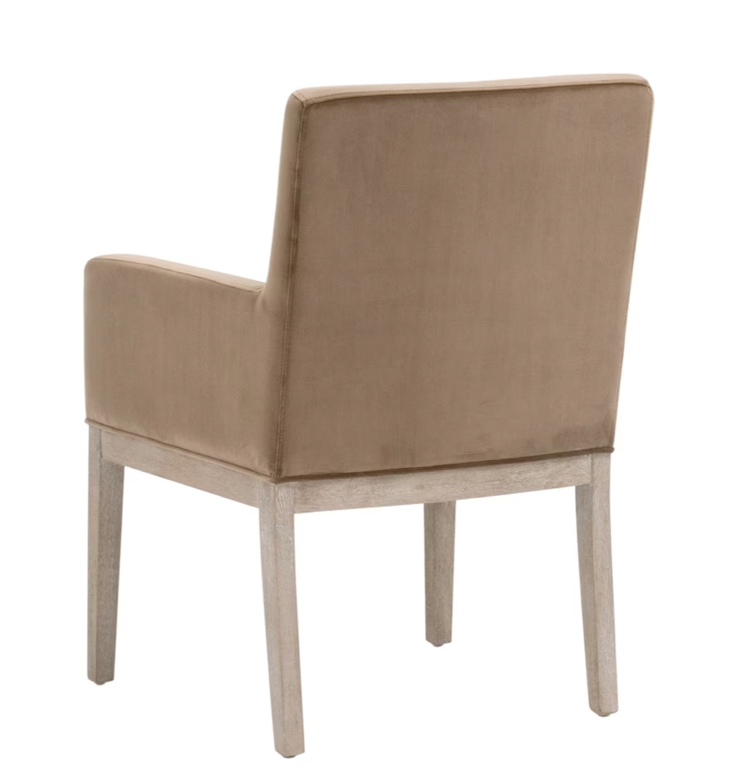 DRAKE ARM CHAIR  - Caramel Velvet, Natural Gray Oak