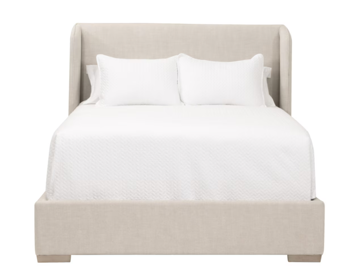 Stewart Upholstered Bed - Bisque, Natural Gray Oak