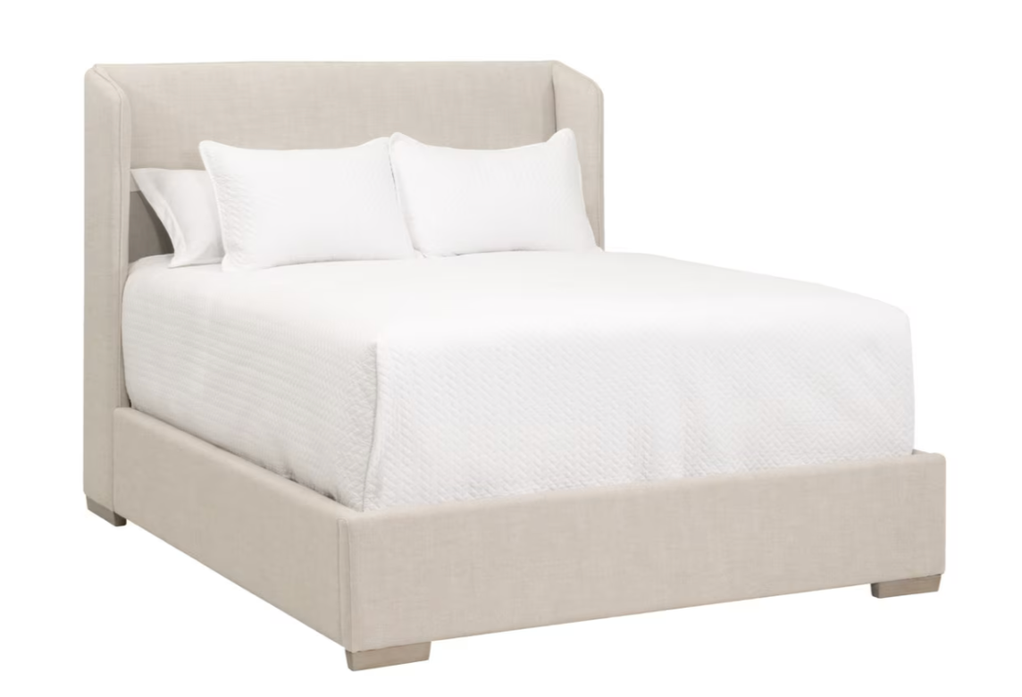 Stewart Upholstered Bed - Bisque, Natural Gray Oak